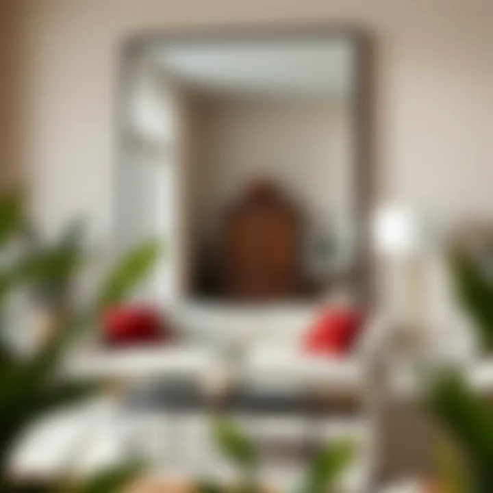 Thoughtful Placement of a Large Mirror in a Living Area Thoughtful mirror placement in a living area