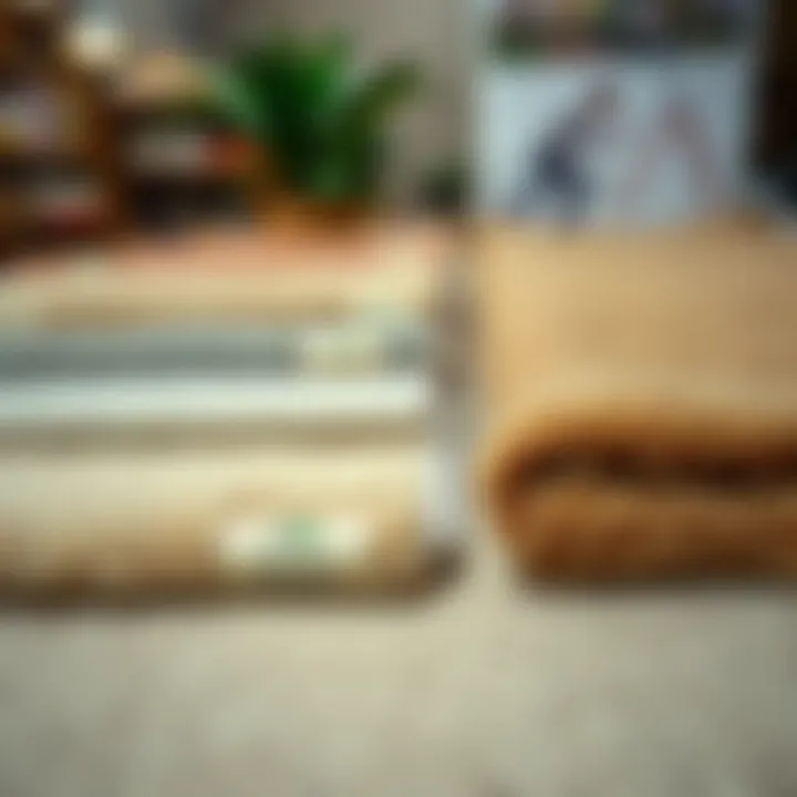 Sustainable Carpet Materials Sustainable carpet materials displayed with eco-friendly labels