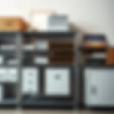 Contemporary Metal Storage System for Artists Modern metal art paper storage solution with organized compartments