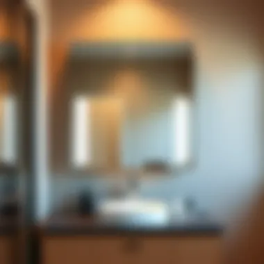 Contemporary Sleek Glass-Front Medicine Cabinet Contemporary bathroom with a sleek glass-front medicine cabinet.