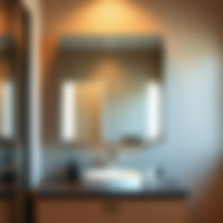 Contemporary Sleek Glass-Front Medicine Cabinet Contemporary bathroom with a sleek glass-front medicine cabinet.