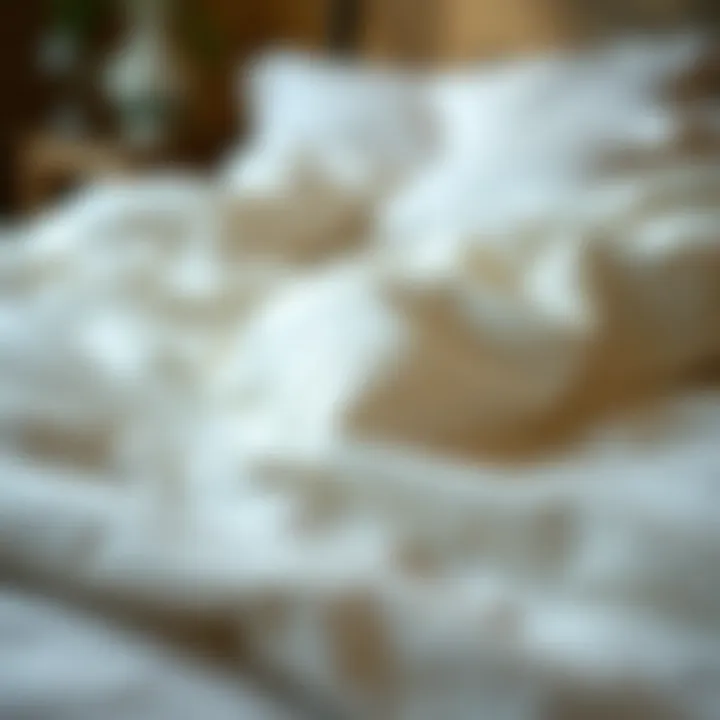 Duvet Fabric Texture and Design Close-up view of duvet fabric showcasing texture and design