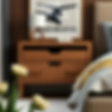 Sophisticated Wooden Nightstand Design Elegant wooden nightstand with intricate drawer design