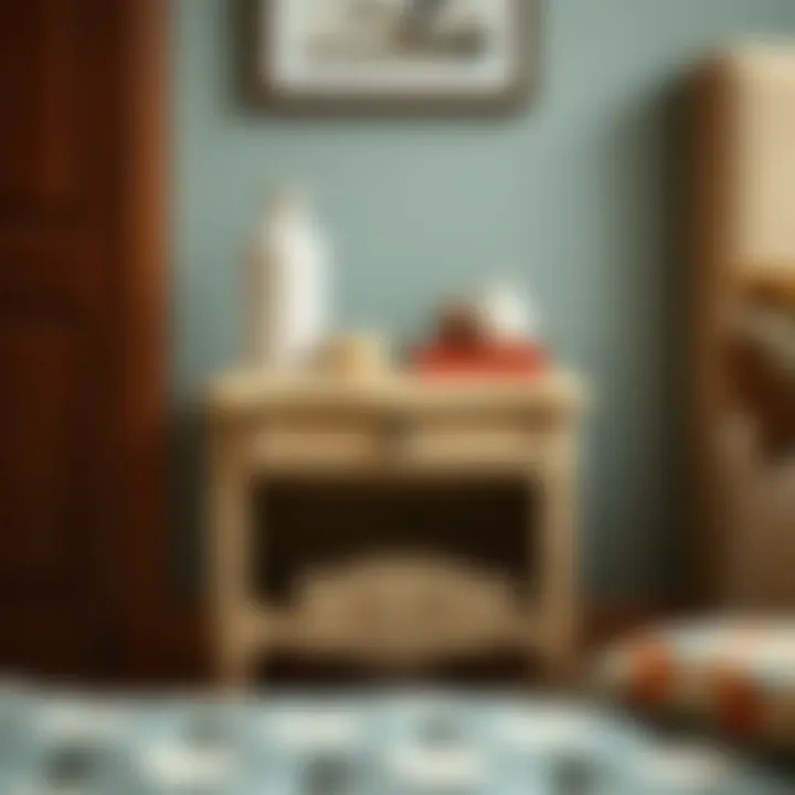 Charming Vintage Nightstand Vintage-inspired nightstand with decorative elements and storage