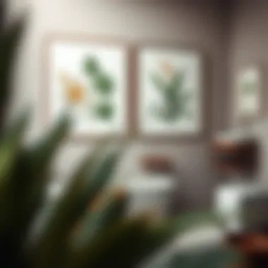 Botanical Prints for a Fresh Look Elegant wall art featuring botanical prints that enhance bathroom aesthetics.