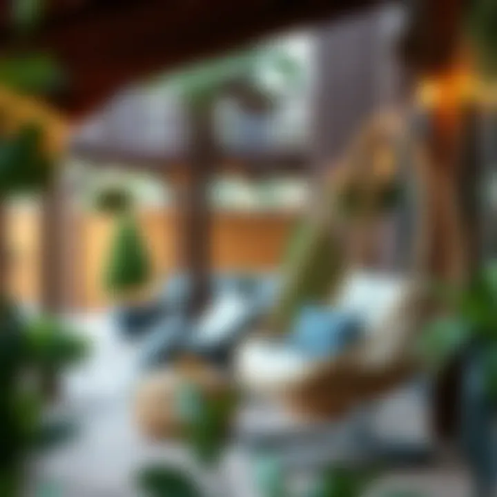 Cozy Outdoor Patio with Big Lots Hanging Egg Chair Cozy outdoor patio featuring a Big Lots hanging egg chair