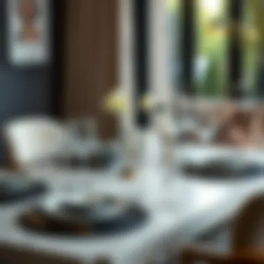 Sophisticated Dining with Black Placemats Elegant black placemats enhancing a stylish dining table setting