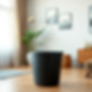 Sophisticated black plastic hamper with a lid showcasing modern design