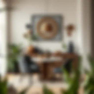 Natural elements incorporated into wall decor