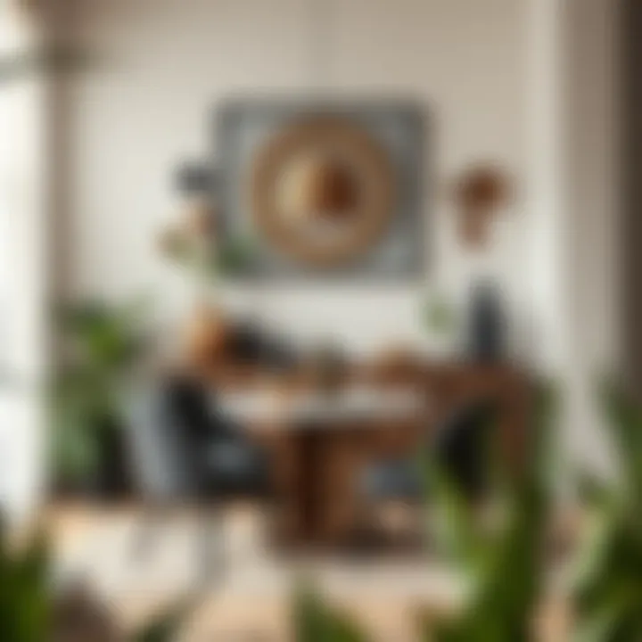 Natural elements incorporated into wall decor