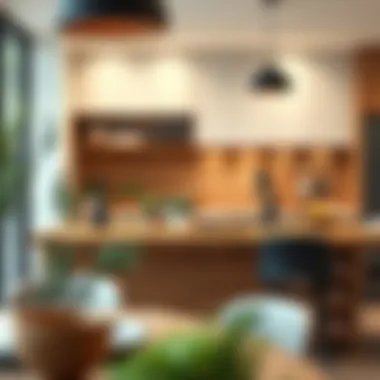 Modern Kitchen Utilizing Butcher Block Butcher block being used in a modern kitchen setting