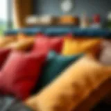 A Display of Luxurious Futon Cushions Luxurious futon cushions in vibrant colors