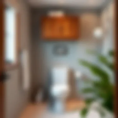 Functional Cherry Storage in Modern Bathroom A modern bathroom featuring a cherry storage unit above the toilet, enhancing functionality.