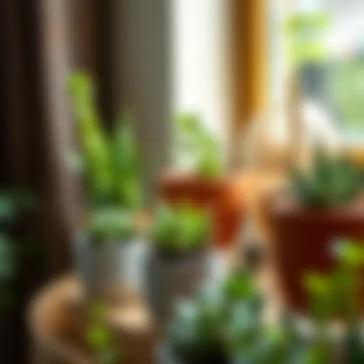 Innovative placement of succulent pots enhancing interior design