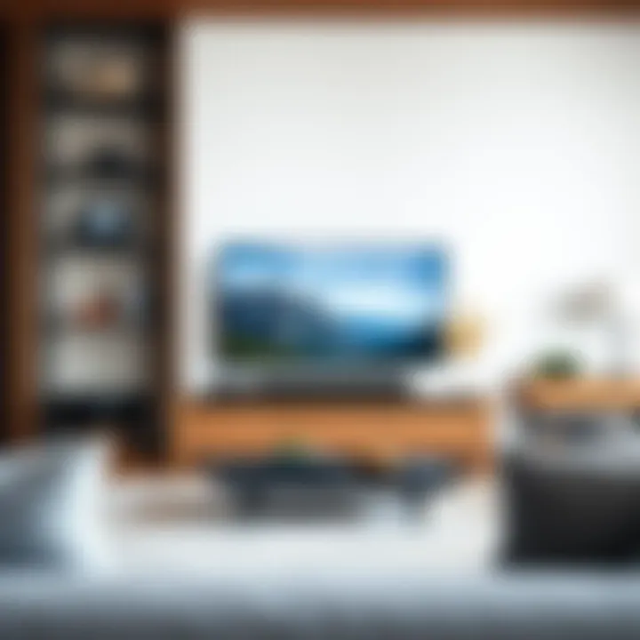 Elegant 74 Inch TV Stand in a Contemporary Setting Stylish 74 inch TV stand in a modern living room