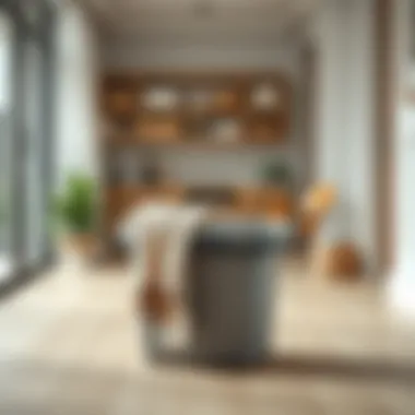 Stylish Collapsible Laundry Basket in Modern Home A stylish collapsible laundry basket displayed in a modern home setting