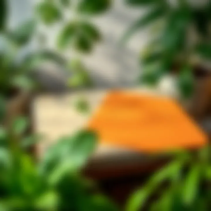 An eco-friendly setting highlighting silicone cutting mats among green plants