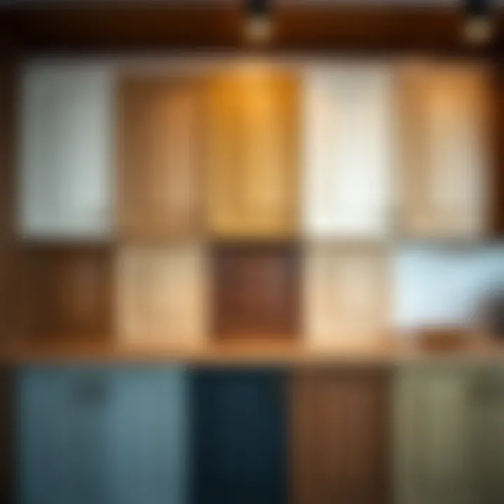 Diverse Finish Options for Cabinet Doors Variety of cabinet door finishes displayed for selection