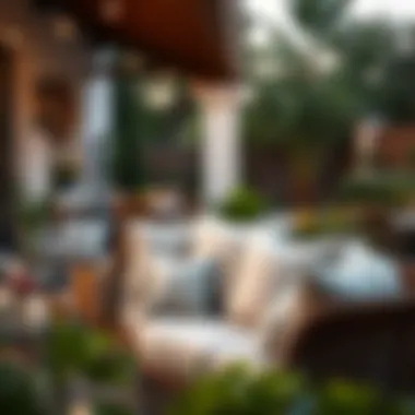 Stylish Cushions Enhancing Patio Aesthetics Elegant patio scene featuring cushions that enhance the overall aesthetic of the outdoor space