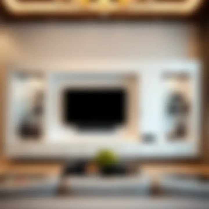 Elegant entertainment wall unit showcasing a 70-inch TV