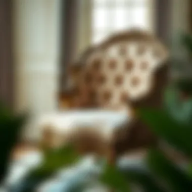 Vintage armchair with luxurious upholstery and intricate detailing