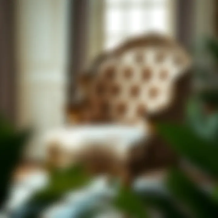 Vintage armchair with luxurious upholstery and intricate detailing