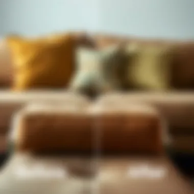 Transformation of Couch Cushions Before and after couch cushion makeover