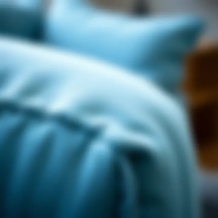 Textured Fabric of Light Blue Couch Close-up of light blue couch fabric showcasing texture and comfort