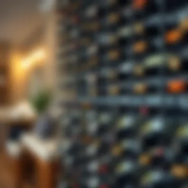 Assembly Techniques for a Wine Wall Detailed view of assembly techniques for a wine wall