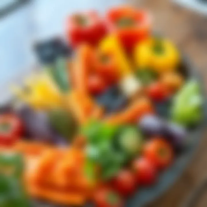 Artistic Vegetable Presentation Vibrant assortment of vegetables presented in a decorative manner