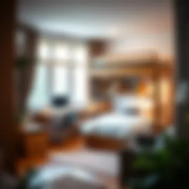 Efficient Use of Space in Small Apartments Cozy small apartment featuring a double loft bed and workspace