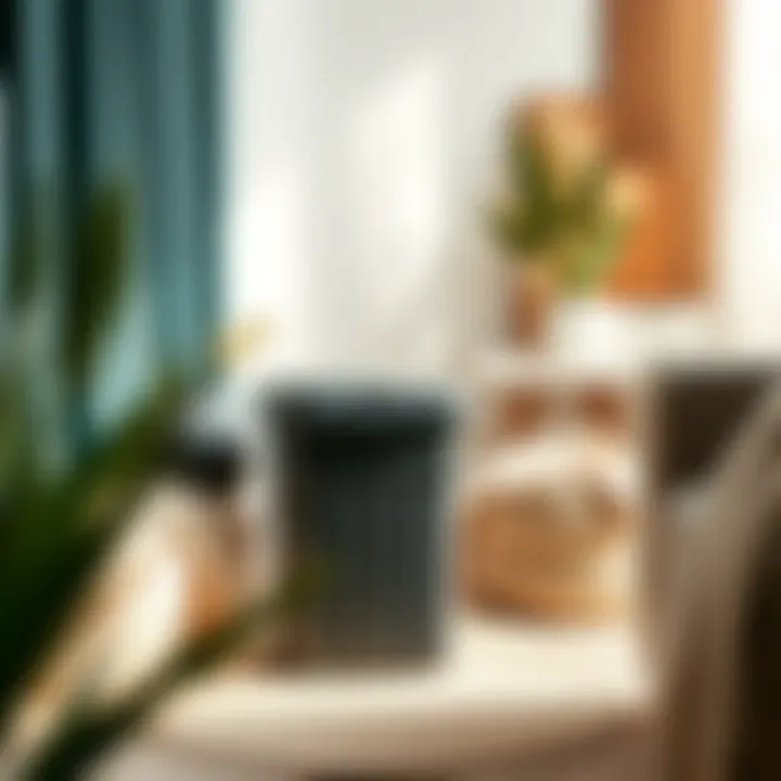 Eco-friendly black plastic hamper with lid in a stylish setting