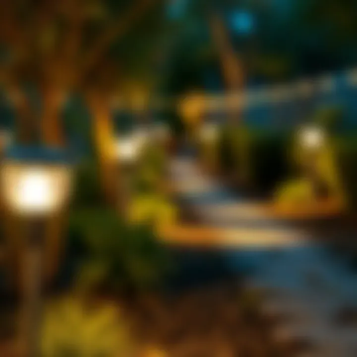 Guiding Pathways with Energy-Efficient Lighting Energy-efficient LED lighting illuminating a garden path