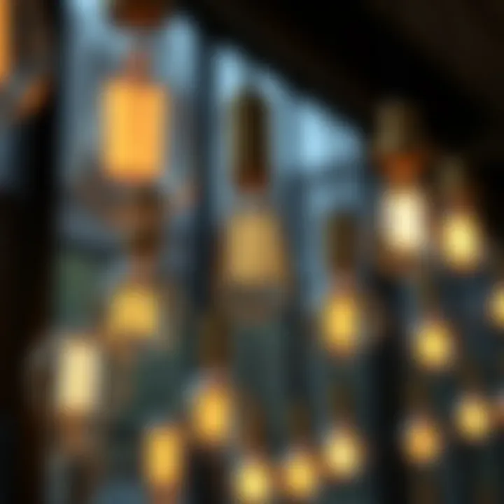 Group of different styles of 15w Edison bulbs on display