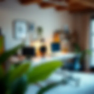 Stylish sit-stand desk integrated into a contemporary home office