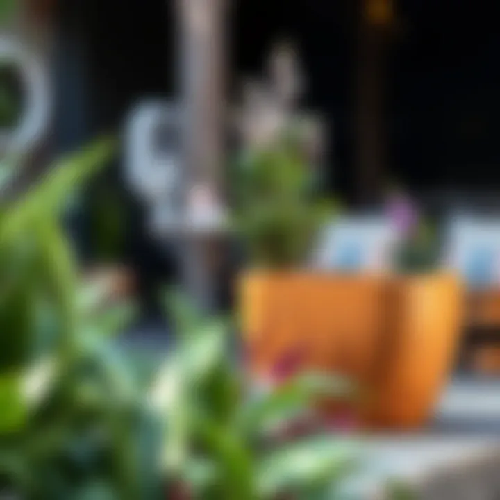 Charming Rustic Wooden Planter Rustic wooden planter enhancing outdoor patio aesthetics