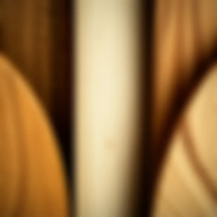 Textures and Grains of Bare Wood Finishes Close-up of various bare wood finishes showcasing texture and grain