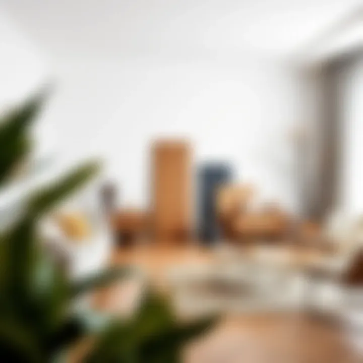 Minimalistic Elegance with Bare Wood Decor A beautifully arranged room featuring minimalistic bare wood decor