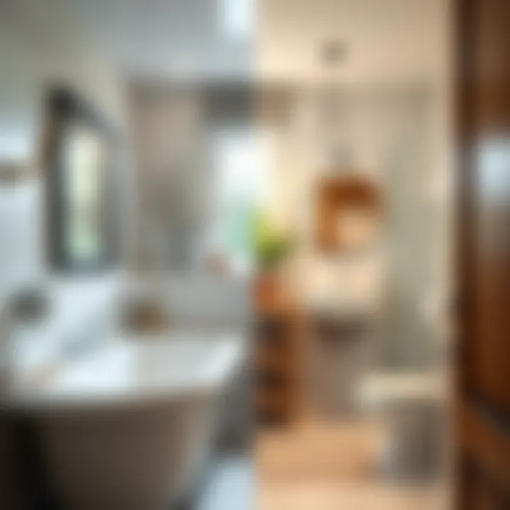 Before and after bathroom renovation visuals