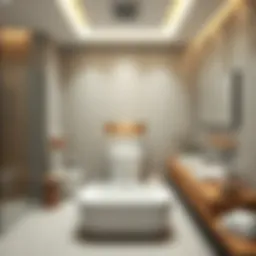 Modern bathroom design layout