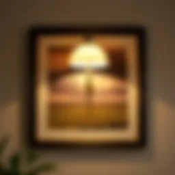 Elegant battery operated picture light illuminating artwork