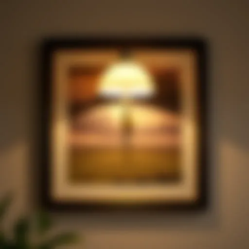 Elegant battery operated picture light illuminating artwork