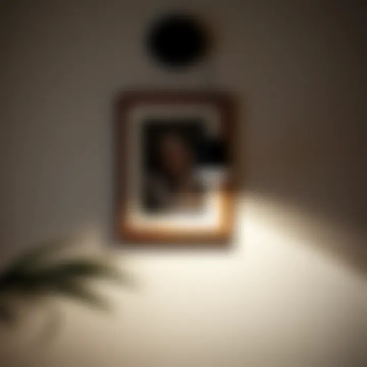 Installation of battery powered picture light on wall