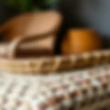Artisanal Textures and Materials Close-up view of the textures and materials used in artisanal boho table chairs.