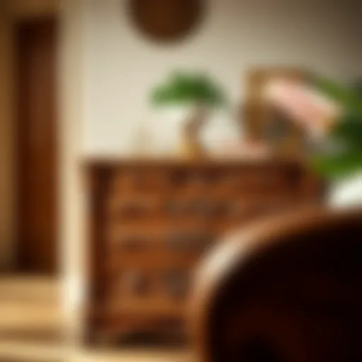 Elegant Wooden Chest of Drawers Elegant wooden chest of drawers with intricate carvings