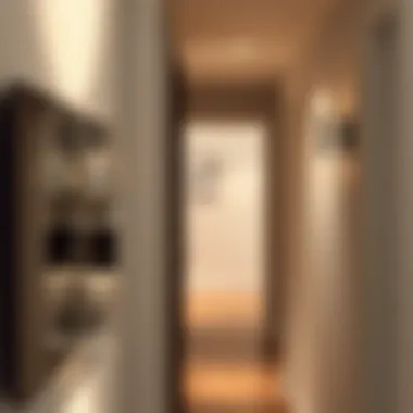 Chrome Wall Light Enhancing Stylish Hallway Chrome wall light installed in a stylish hallway