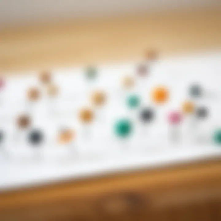 Sustainable Pushpin Styles Various styles of pushpins showcasing sustainable materials.