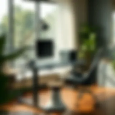 Showcasing an ergonomic workstation with adjustable features Ergonomic workstation with adjustable height