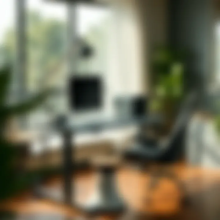 Showcasing an ergonomic workstation with adjustable features Ergonomic workstation with adjustable height