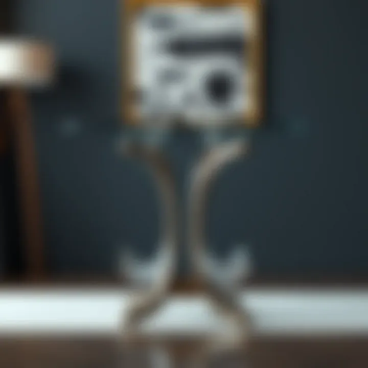 Artistic Dining Table Legs Artistic dining table legs featuring a unique design with glass